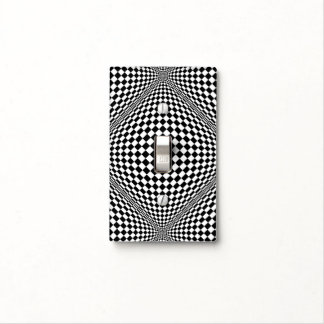 Op-Art Checkers in Black and White Light Switch Cover