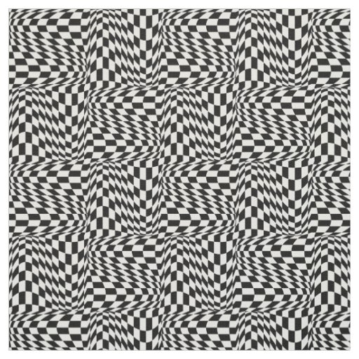 Op Art Checks Fabric | Zazzle