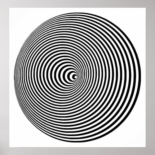 Op art Concentric Circles Poster