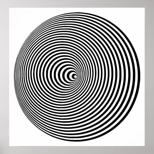 Op art Concentric Circles Poster | Zazzle.com