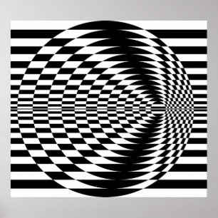 Op Art Contrasting Concentric Circles 01 Poster