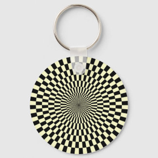 Op Art - Cream and Black Keychain