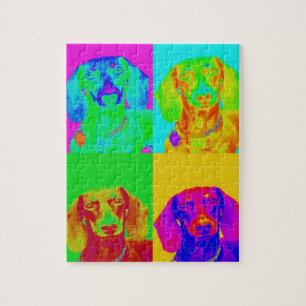 Op Art Dachshund Jigsaw Puzzle