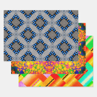 Op Art, Dots, and Deco Sampler Wrapping Paper Sheets