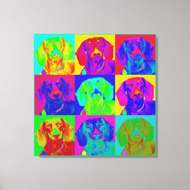 Op Art Doxie Canvas Print (Front)