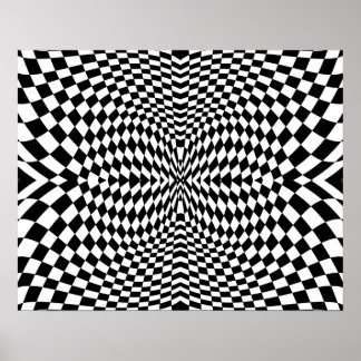 Op-Art Flash Black and White Poster