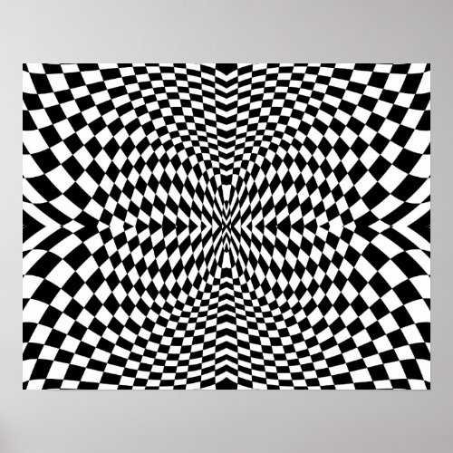 Op_Art Flash Black and White Poster