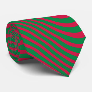 Op-Art Green Red Christmas Midcentury Modern Neck Tie