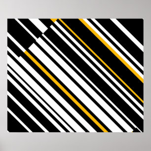 Op Art Homage to GF Diagonal Lines Four Poster