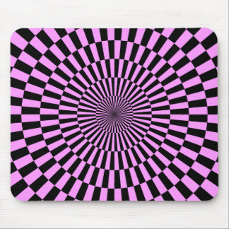 Op Art - Light Violet and Black Mouse Pad