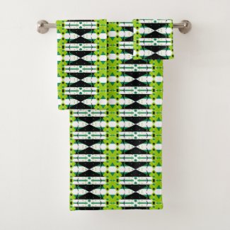 Op Art Lime Green Black & White Geometric Pattern