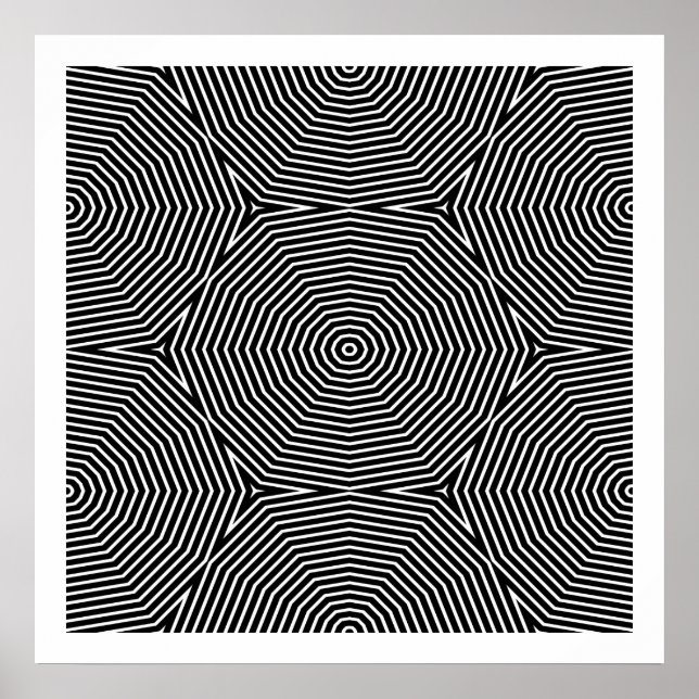 Op Art Only Symmetrical Shapes 04 Seamless Poster (Front)