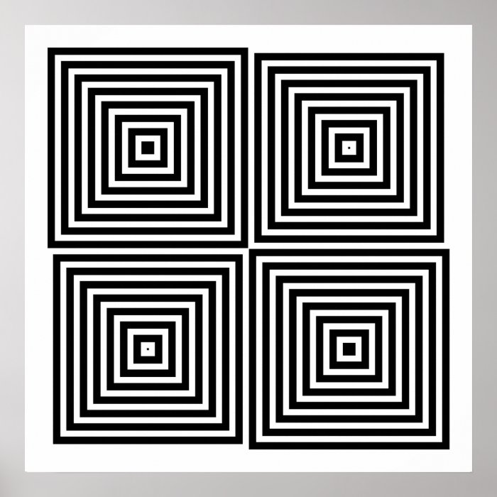 Op Art Only Symmetrical Shapes 08 Print