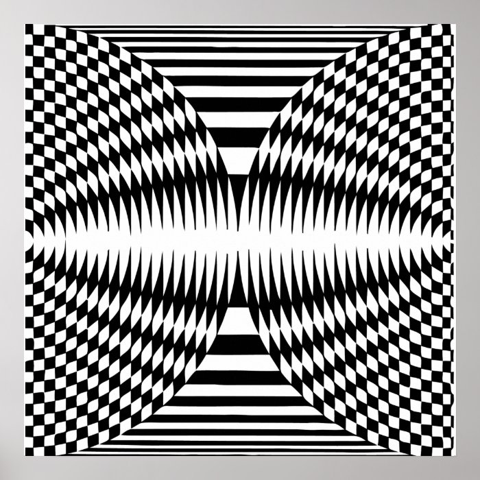 Op Art, optical illusion 2 Poster