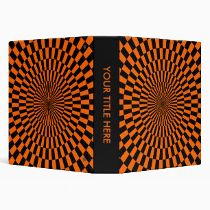 Op Art - Orange and Black (1.5ins) 3 Ring Binder