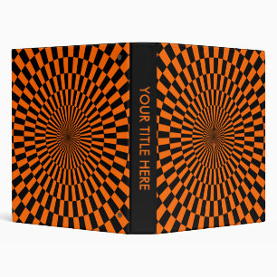 Op Art - Orange and Black 3 Ring Binder
