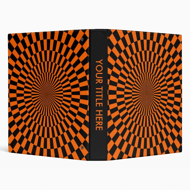 Op Art - Orange and Black 3 Ring Binder (Background)