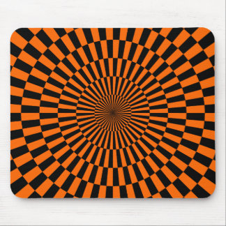 Op Art - Orange and Black Mouse Pad