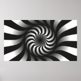 Black And White Op-Art Spiral Art Print for Sale by artsandsoul