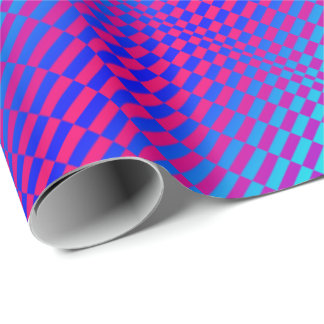Op-Art Rigel blue and fuschia Wrapping Paper