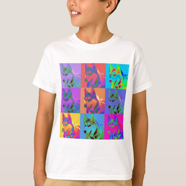 Op Art - Siberian Husky T-Shirt (Front)