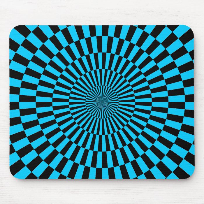 Op Art   Sky Blue and Black Mousepad