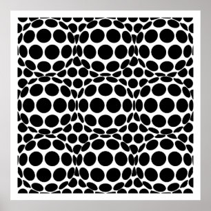 Op Art Spots and Spheres - Black and White Poster