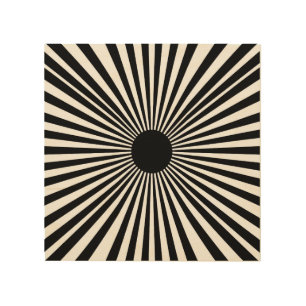 Op Art Sunburst – Black & White Abstract Poster
