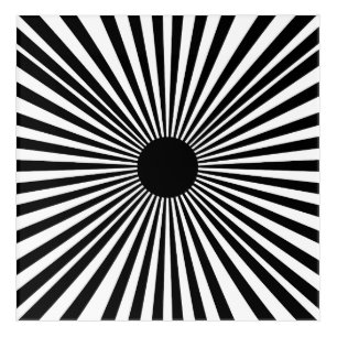 Op Art Sunburst – Black & White Abstract Poster