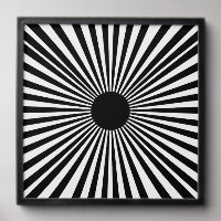 Op Art Sunburst – Black & White Abstract Poster