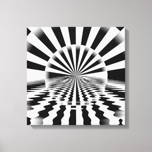 Op art sunrise canvas print