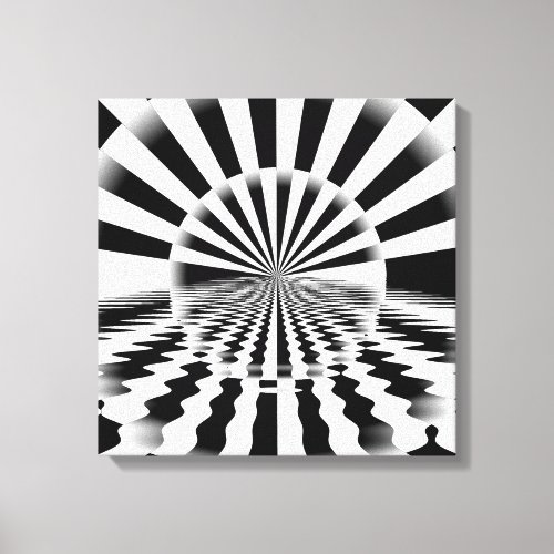 Op art sunrise canvas print