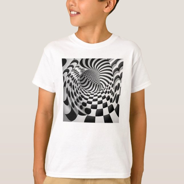 Op Art Tunnel Kids' Basic T-Shirt  (Front)