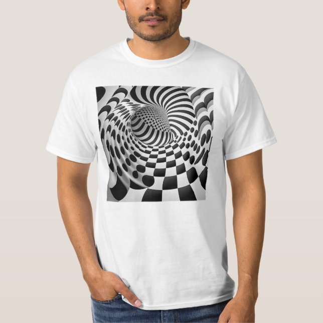 Op Art Tunnel Men's Value T-Shirt  (Front)