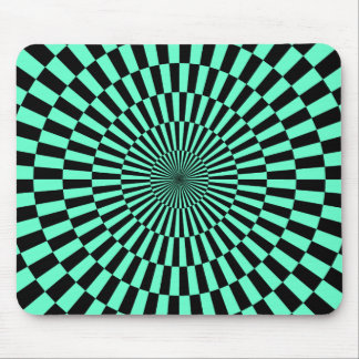 Op Art - Turquoise and Black Mouse Pad