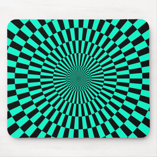 Op Art - Turquoise and Black Mouse Pad (Front)