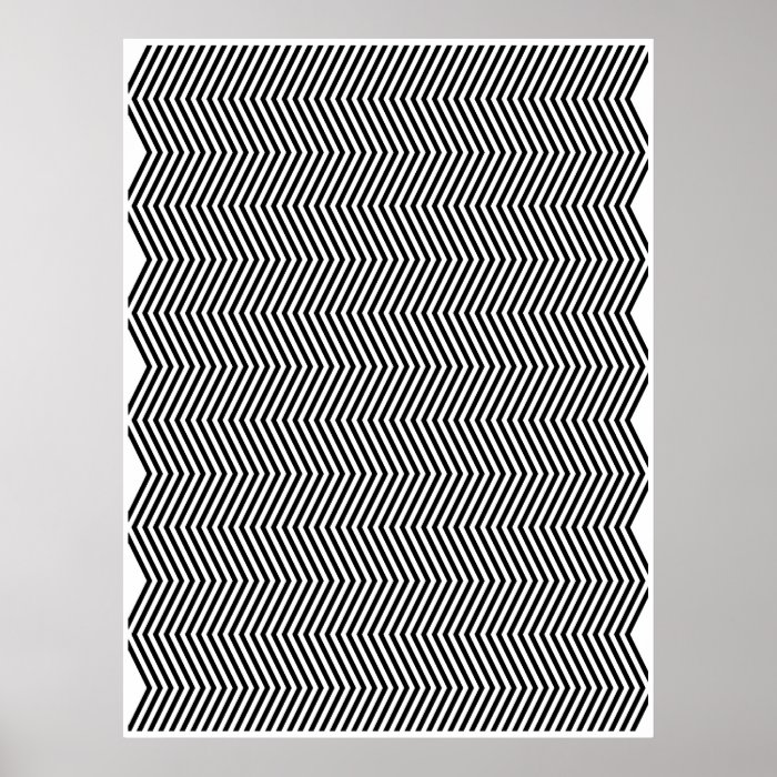 Op Art Vertical Zig Zag Two Poster