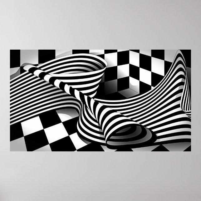Op art Wave Poster (Front)