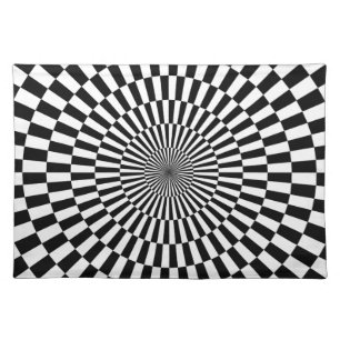 Op Art Wheel - Black and White Placemat