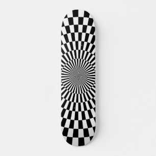 Op Art Wheel - Black and White Skateboard Deck