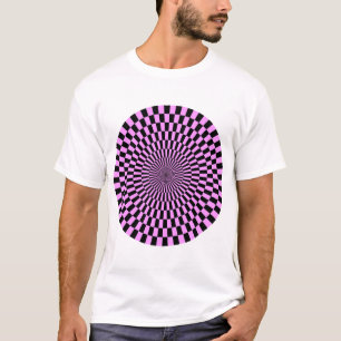 Op Art Wheel - Light Violet and Black T-Shirt