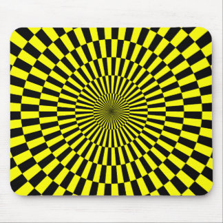 Op Art - Yellow and Black Mouse Pad