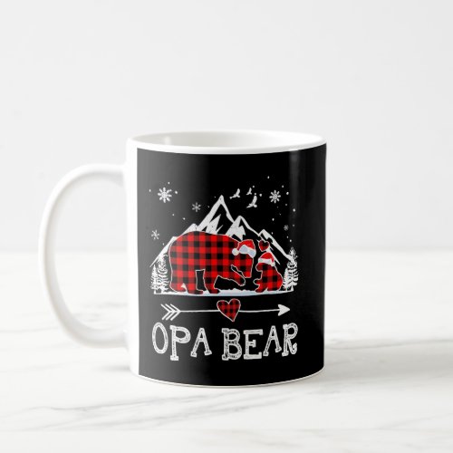 Opa Bear Christmas Pajama Red Plaid Buffalo Family Coffee Mug