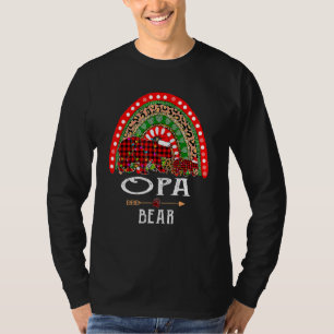 Opa Bear Christmas Rainbow Leopard Family Christma T-Shirt