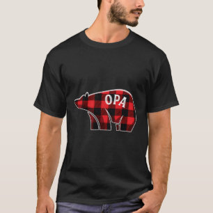 Opa Bear Plaid Family Matching Pajama Xmas Gift Fo T-Shirt