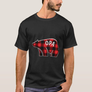 Opa Bear Plaid Family Matching Pajama Xmas Gift Fo T-Shirt