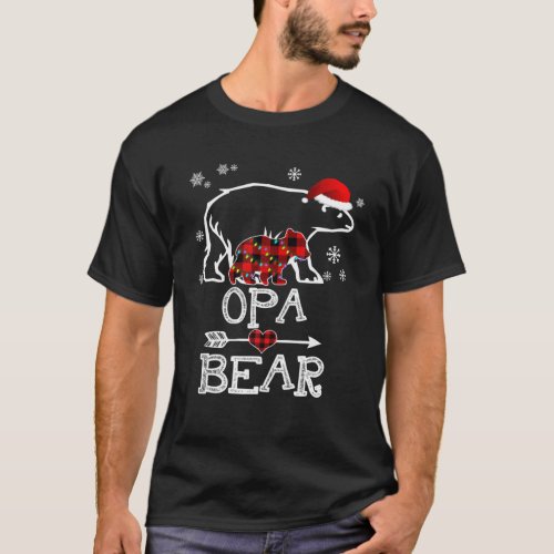 Opa Bear  Red Buffalo Plaid Opa Bear Pajama T_Shirt