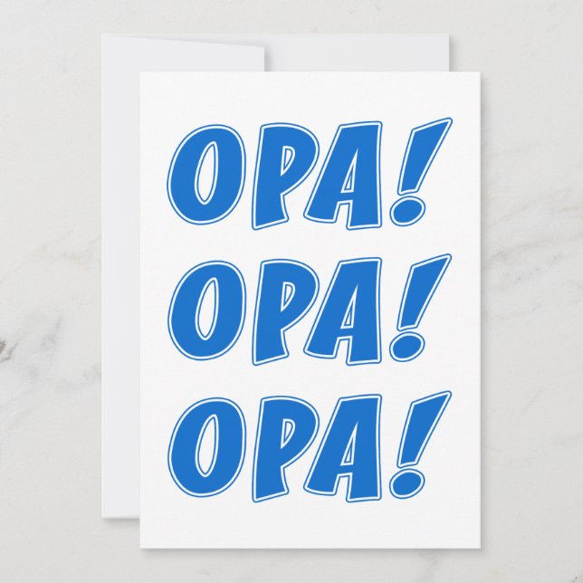 Opa Celebration Greek Party General Invitation (Front)