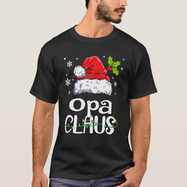 Opa Claus Funny Grandma Santa Pajamas Christmas Op T-Shirt (Front)