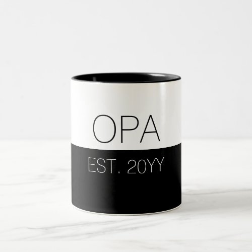 Opa Established Grandpa est Grandpa to be Gift Two_Tone Coffee Mug